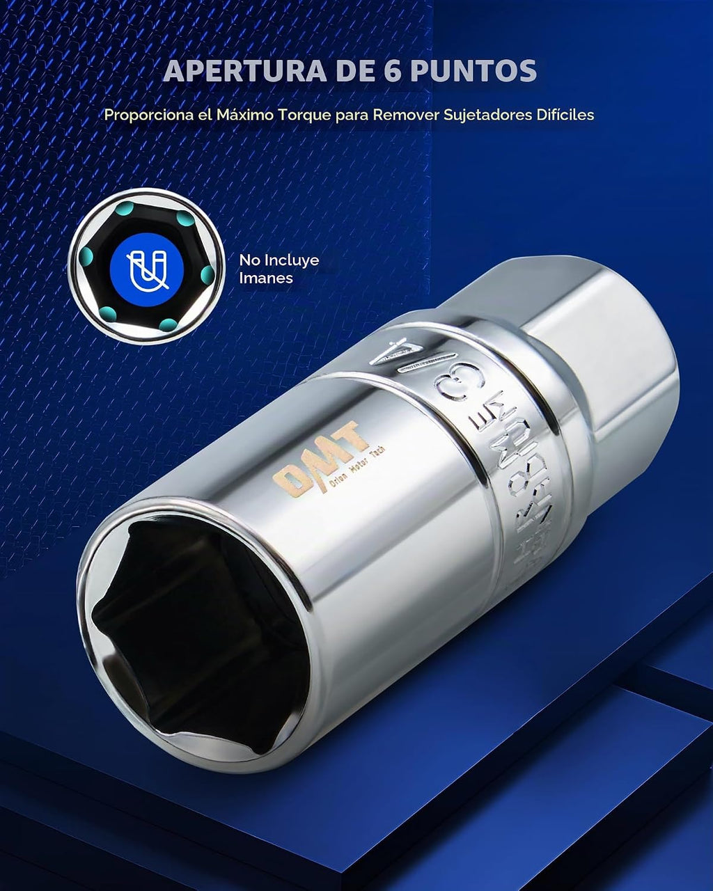 Orion Motor Tech juego de 10 piezas de 3/8 pulg. de llave de bujía con llave de torque de clic de 72 dientes, enchufes giratorios magnéticos, junta universal y barra de extensión, enchufe de bujía