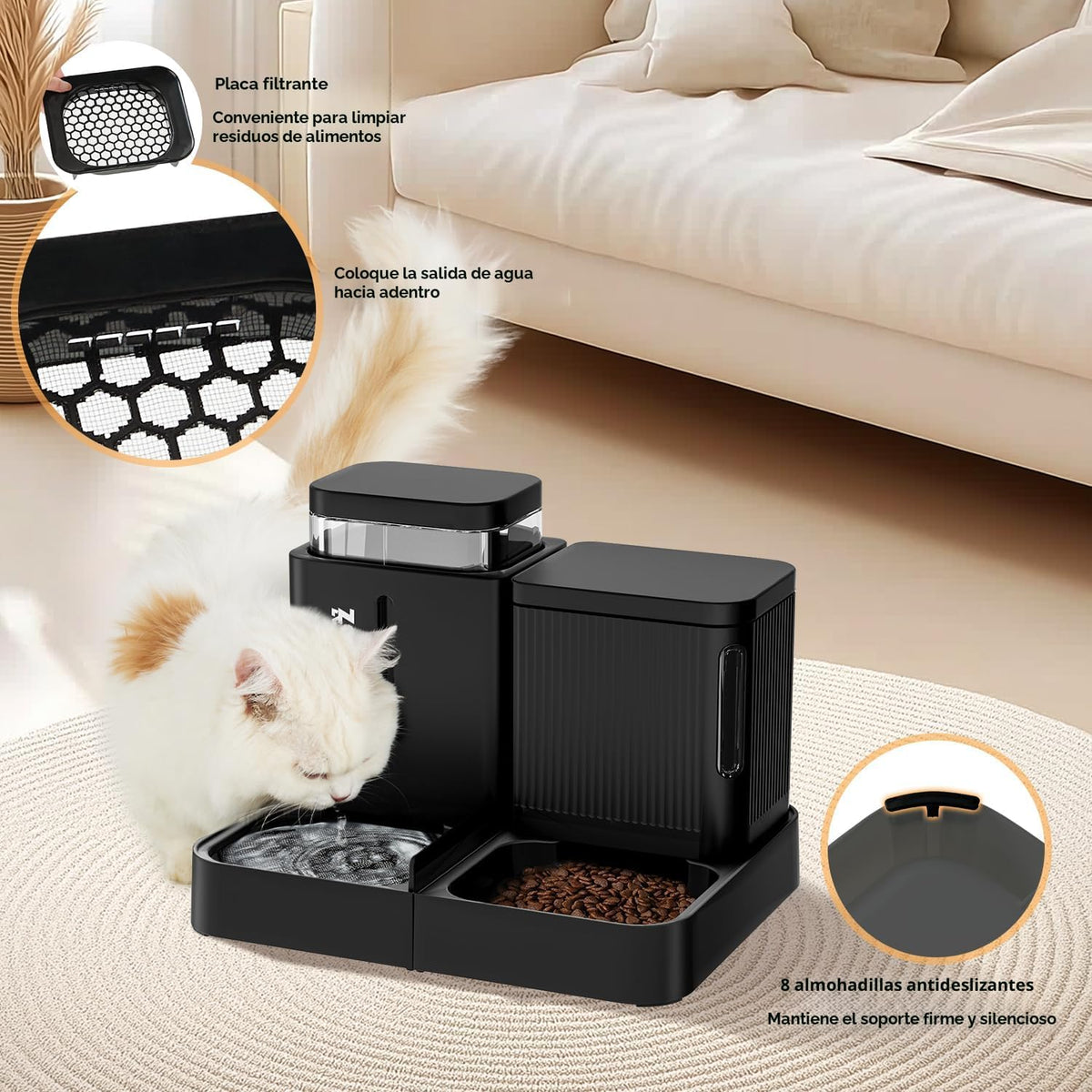 Comedero automático para gatos, dispensador de alimentos para gatos