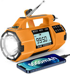 Radio solar de emergencia con manivela, radio meteorológica NOAA