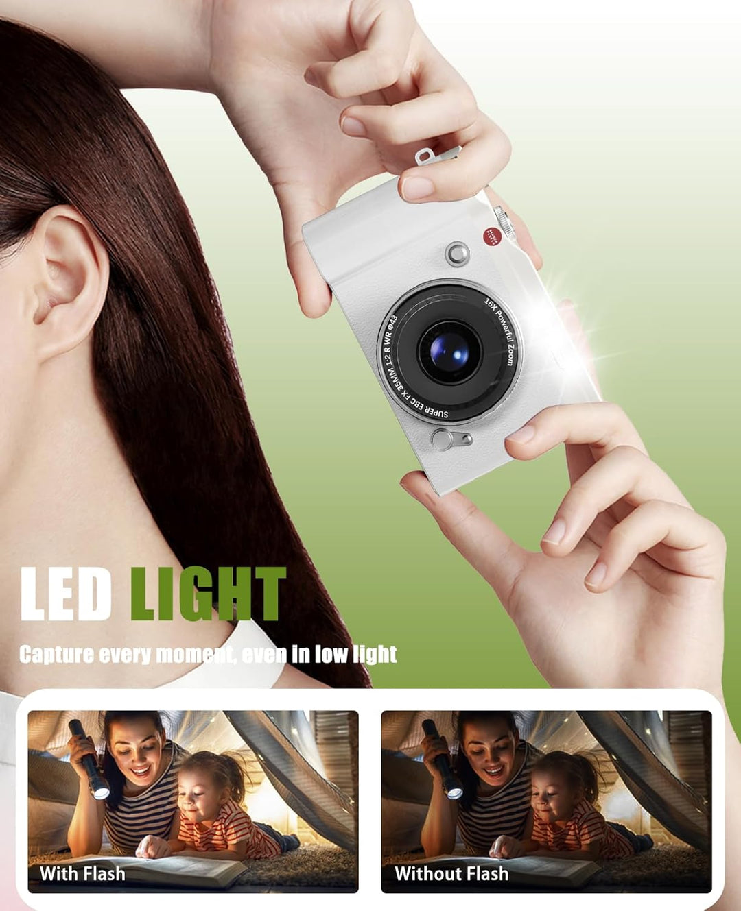 HEYMAO Cámara digital para niños, 64 MP, 1080P, 2.4 pulgadas, panta...