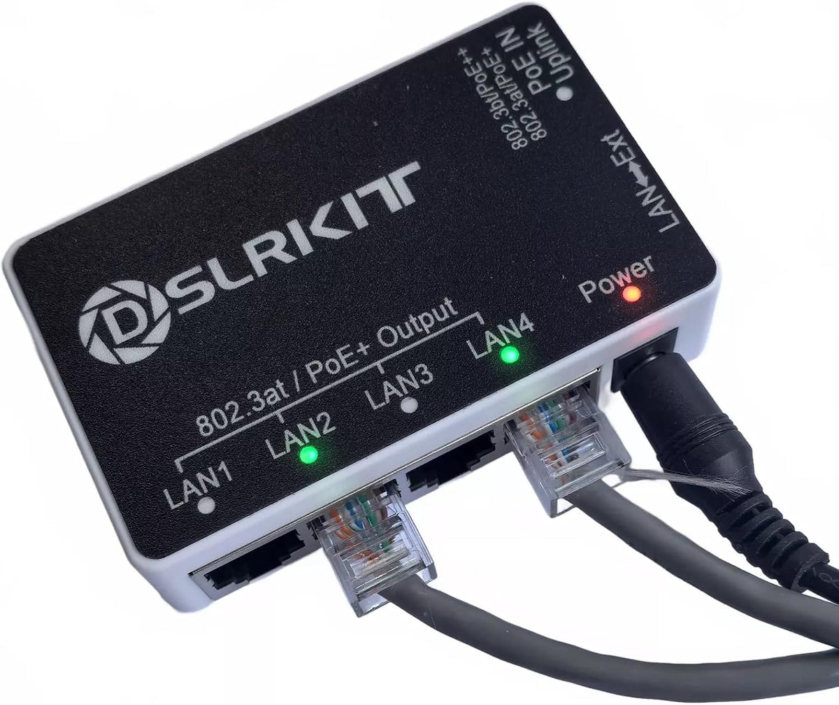 DSLRKIT PoE 90watt 5 puertos Gigabit PoE interruptor