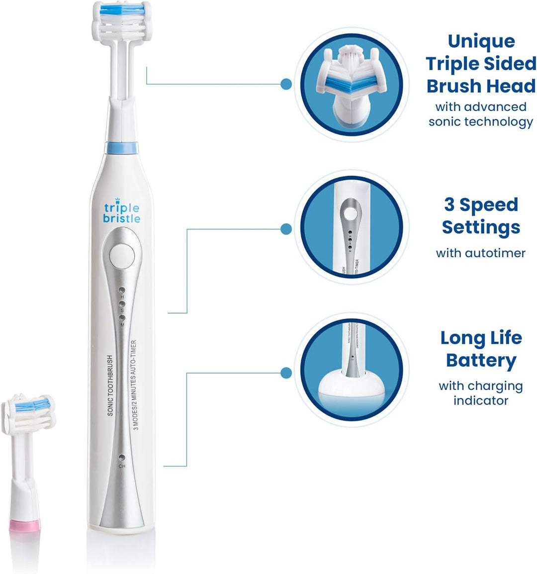 Cepillo de dientes Sonic original de triple cerda | Cepillo de dien...
