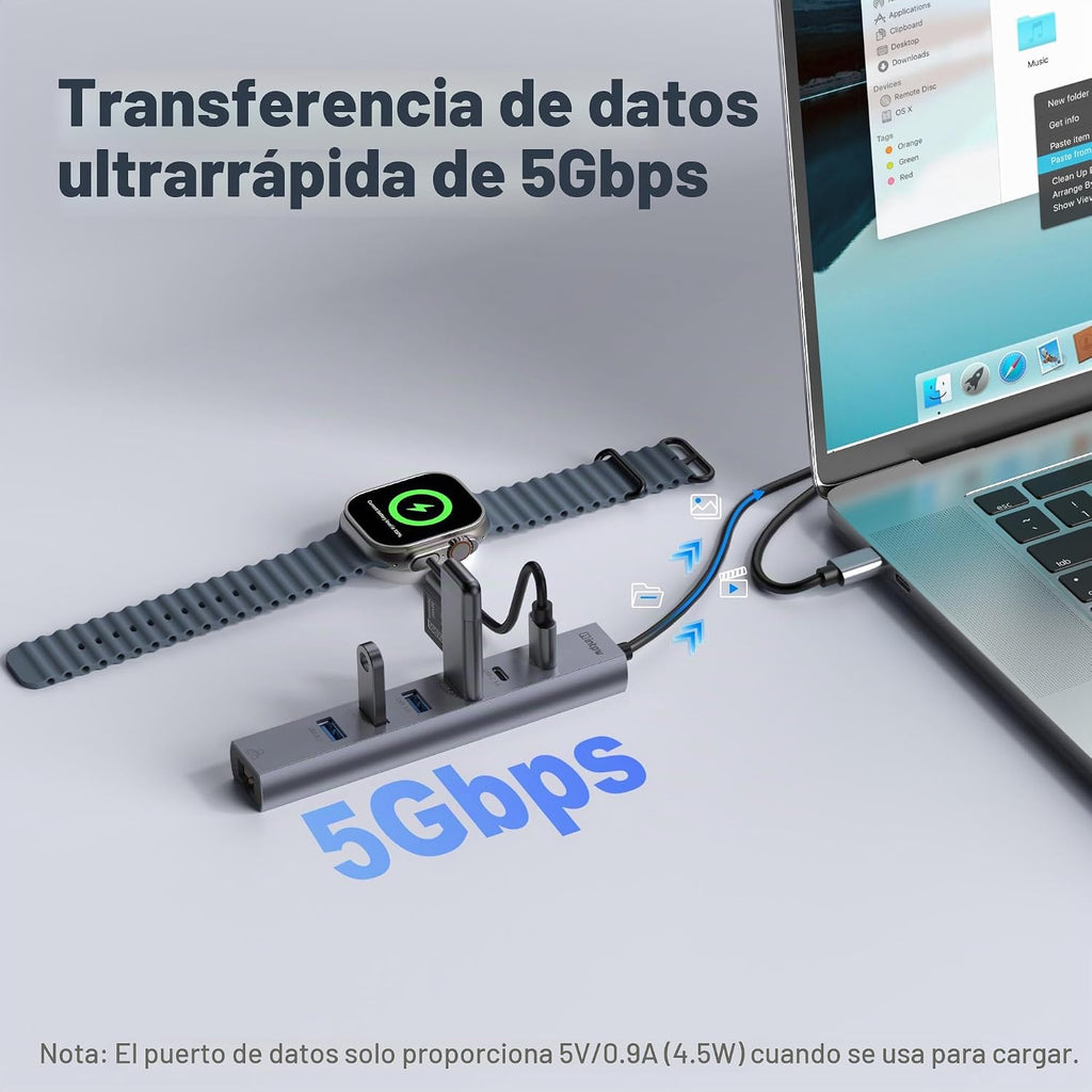 intpw, hub USB 3.0 de 8 puertos, adaptador 5V/3A