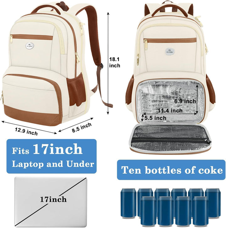 MATEIN Mochila de almuerzo para mujer, resistente mochila térmica t...