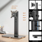 Soporte de escritorio independiente elevador de montaje para monitor de computadora LCD individual para pantalla de 13 a 32 pulgadas con giro, altura ajustable, rotación, soporte base Vesa sostiene