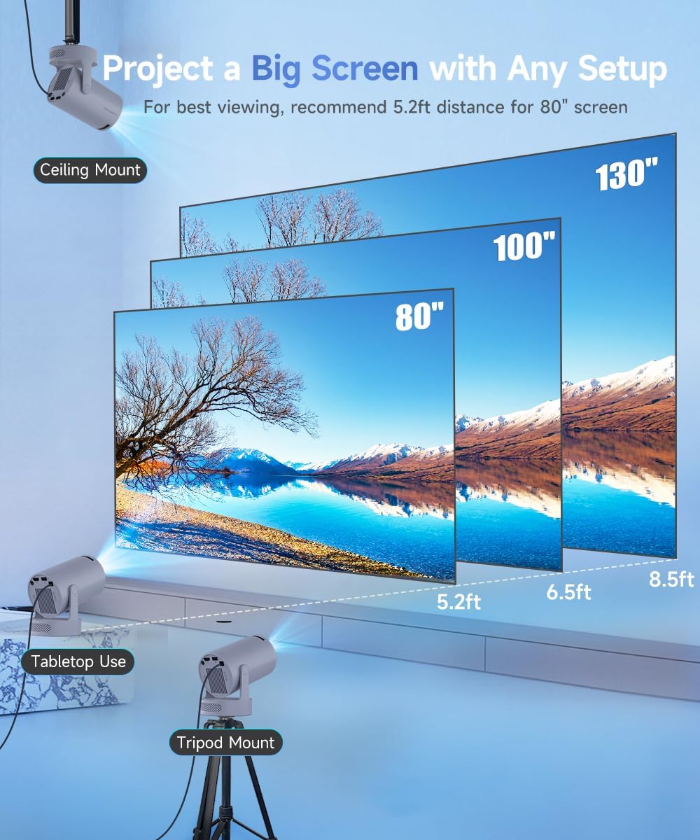 Magcubic Mini Proyector 4K de Soporte, Proyector Portátil con WiFi...