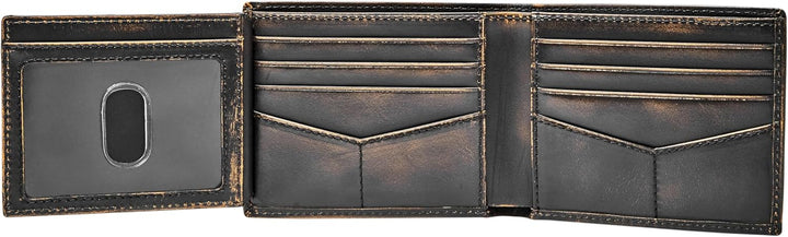 Fossil - Cartera plegable de cuero para hombre con ventana abatible...