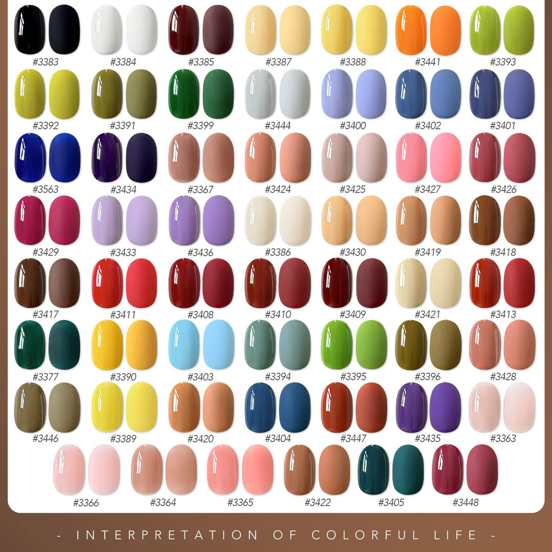 GAOY Juego de 60 esmaltes de uñas de gel, 55 colores para todas las...