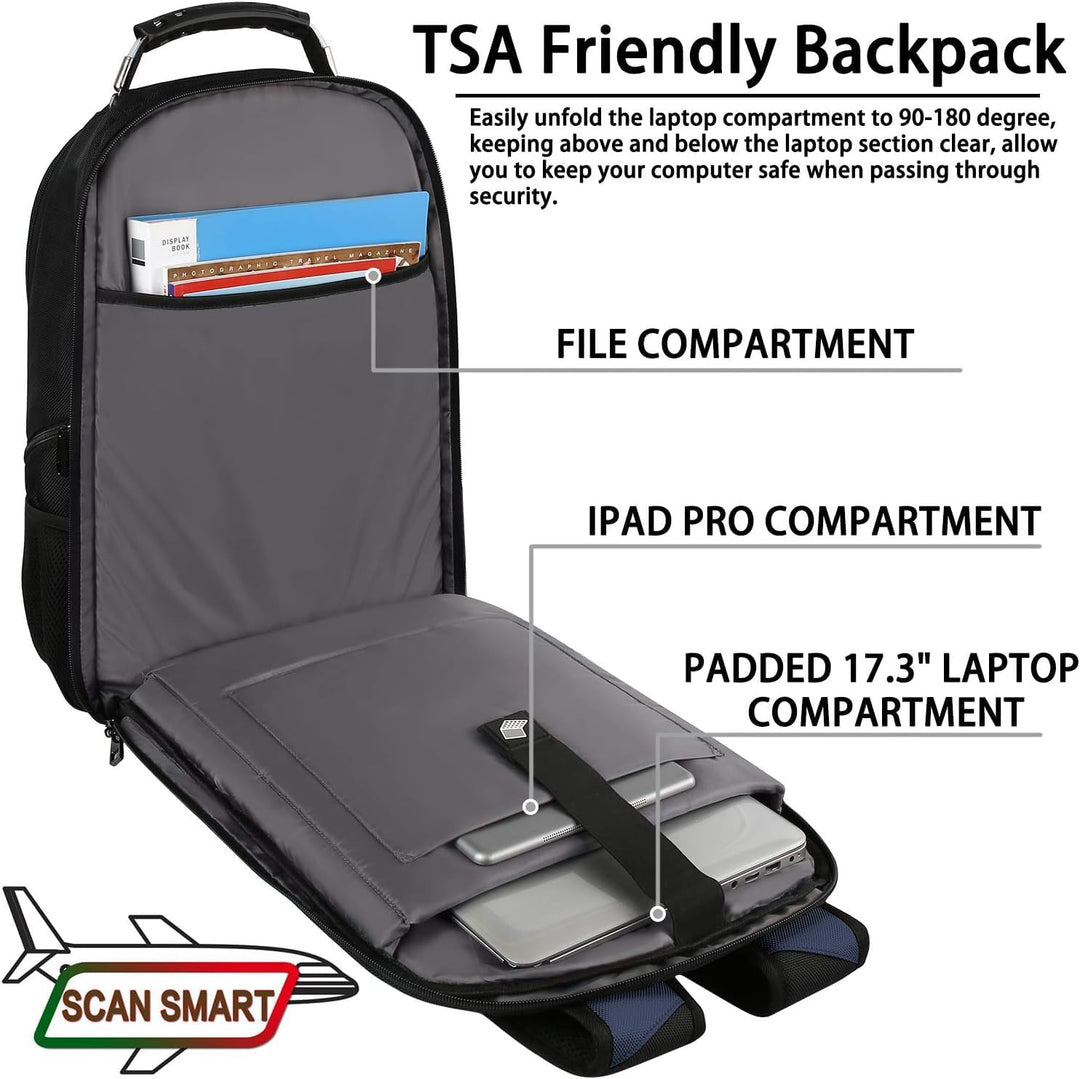 Mochila para laptop de 17.3 pulgadas para hombres y mujeres, mochil...