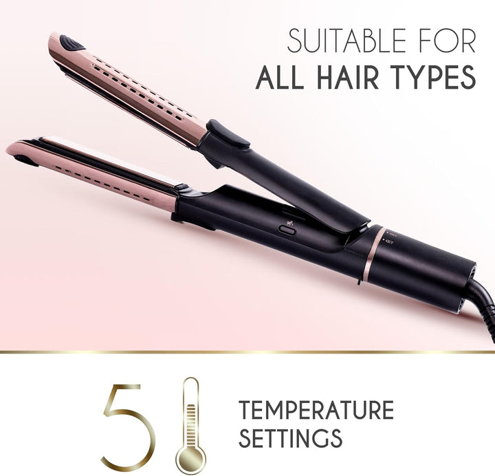 ELLA BELLA® Alisador de pelo y rizador de aire 2 en 1 \u2022 Planch...