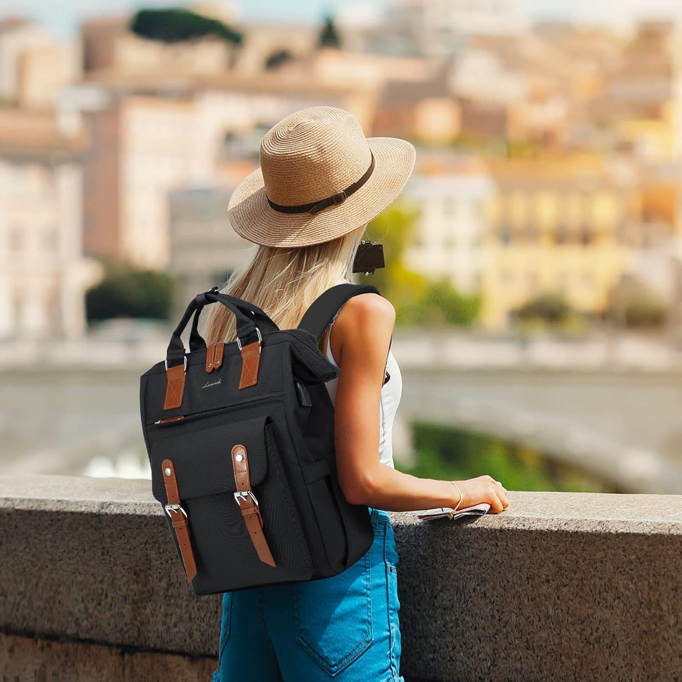 LOVEVOOK - Mochila para laptop, para viaje de trabajo, bolso de enf...