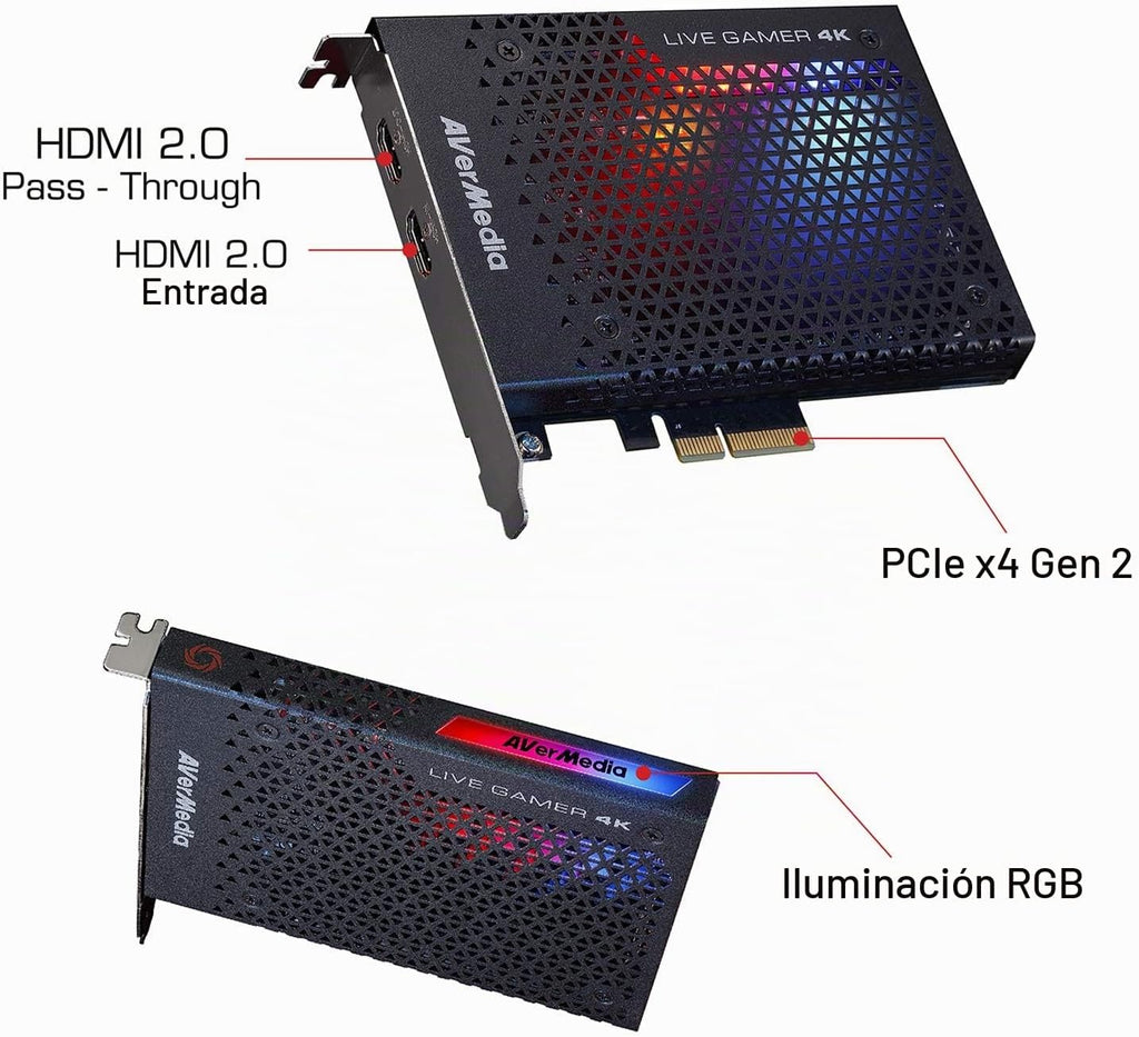 AVerMedia GC573 Live Gamer 4K, tarjeta de captura interna, transmite y graba 4K60 HDR10 con latencia ultrabaja en PS5, PS4 Pro, Xbox Series X/S, Xbox One X, en OBS, Twitch, YouTube