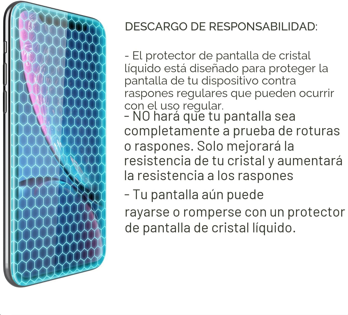 Protector de pantalla de cristal líquido para hasta 4 dispositivos | Universal para todos los smartphones, tabletas, relojes inteligentes
