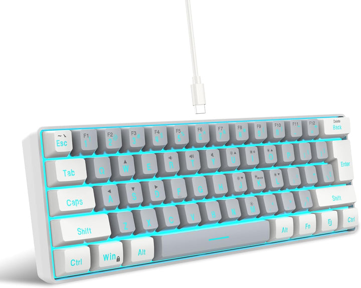 Snpurdiri - Teclado para videojuegos 60% con cable, pequeño, ultra...