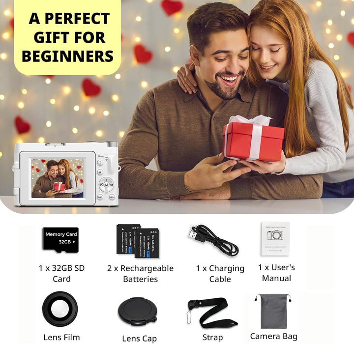 Duluvulu Cámara digital 4K para enfoque automático de fotografía, c...