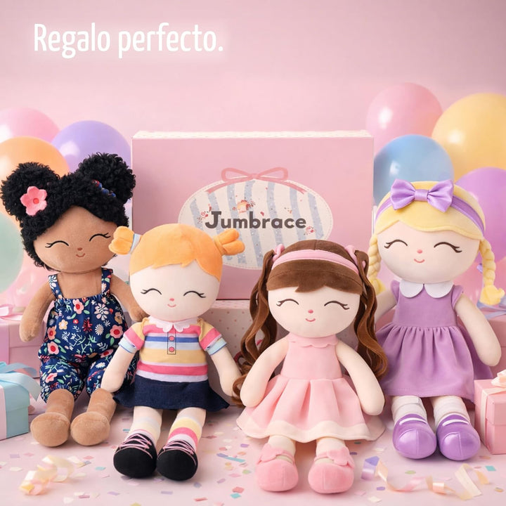 Jumbrace Muñeca de bebé suave de 16 pulgadas, muñeca de trapo para...