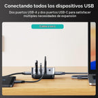 Yottamaster - Hub USB C 4 en 1, divisor de escritorio USB 3.2 Gen 2 de 10