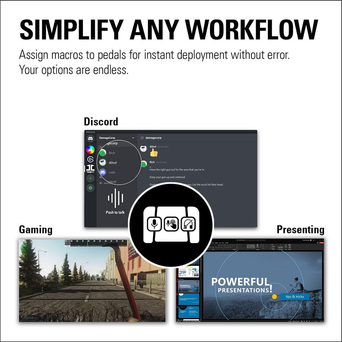 Elgato Stream Deck Pedal, 3 interruptores de pedal macro manos libres