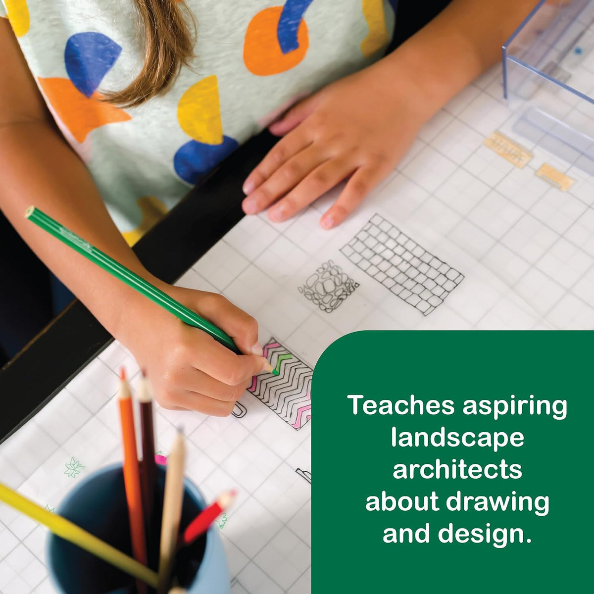 MindWare Art-chitect Paisajista para niños - Kit de diseño de paisaje 3D para niños a partir de 8 años - Aprende los conceptos básicos de la arquitectura mientras diseñas de principio a fin