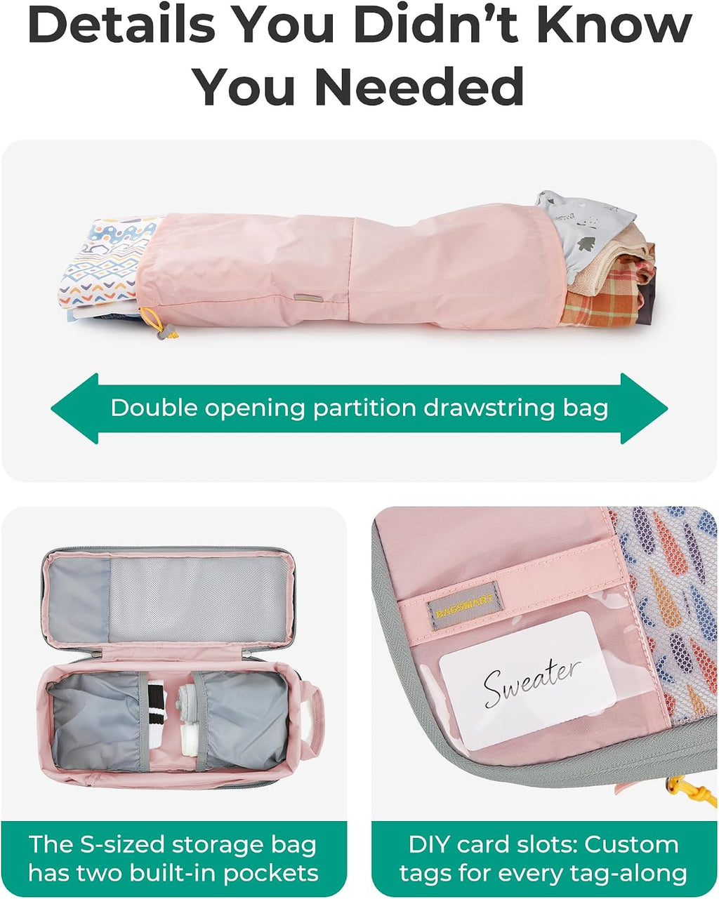 BAGSMART Cubos de compresión para artículos esenciales de viaje