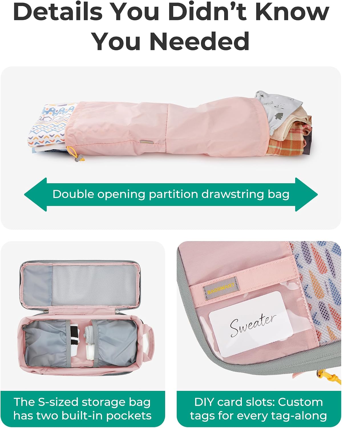 BAGSMART Cubos de compresión para artículos esenciales de viaje