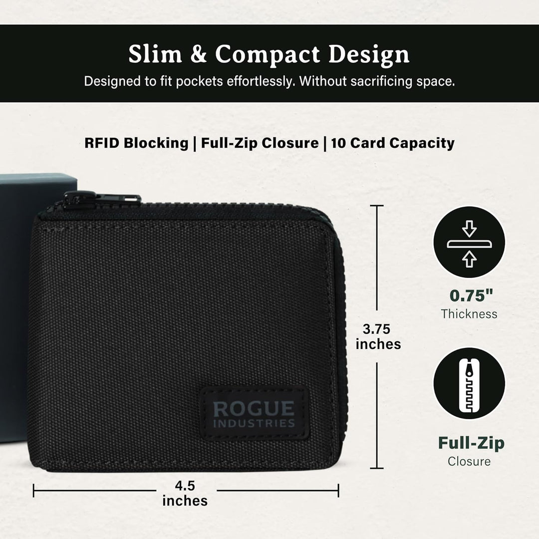 ROGUE WALLET Carteras interiores de piel auténtica para hombres, co...