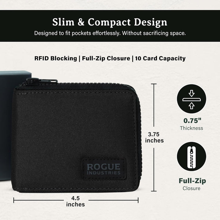 ROGUE WALLET Carteras interiores de piel auténtica para hombres, co...