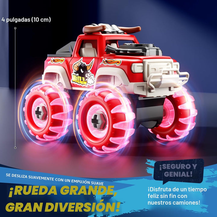 Kigwux Paquete de 4 Juguetes de Camiones Monstruo para Niños de 2,...