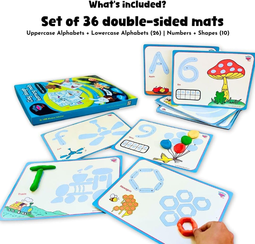 Fieltro de Alfabeto y Números para Trazado de Letras | 36 Tarjetas de Actividad para Arcilla, Plastilina, Marcador | Aprende ABC, Números y Formas | Tarjeta Educativa Montessori para Niños en
