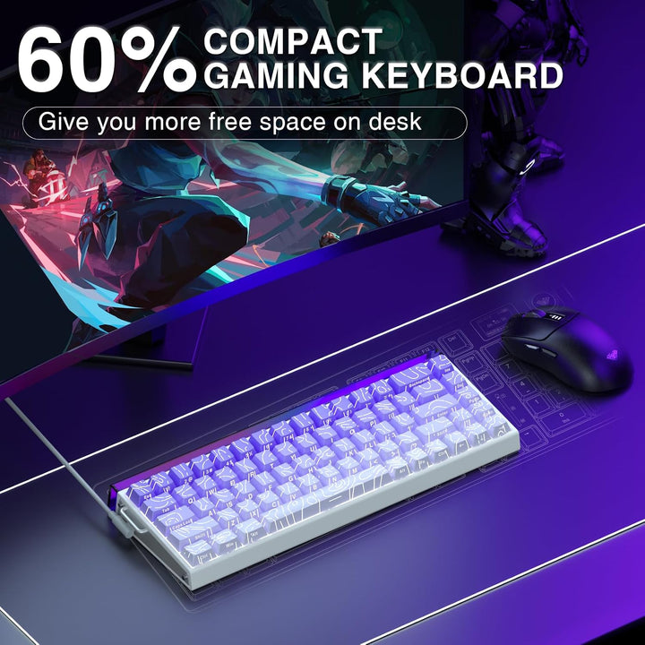 AULA Hero 68 HE Teclado para Juegos 60% con Cable, Teclado con Inte...