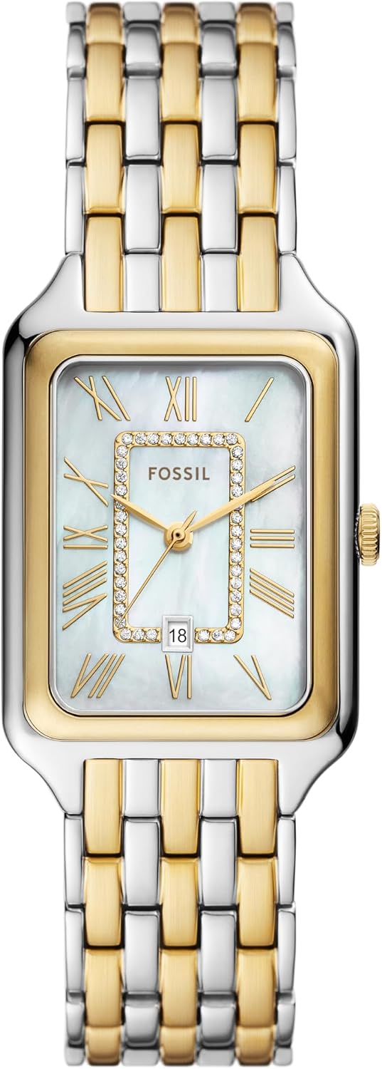 Fossil Raquel - Reloj de cuarzo y acero inoxidable para mujer, con tres manecillas