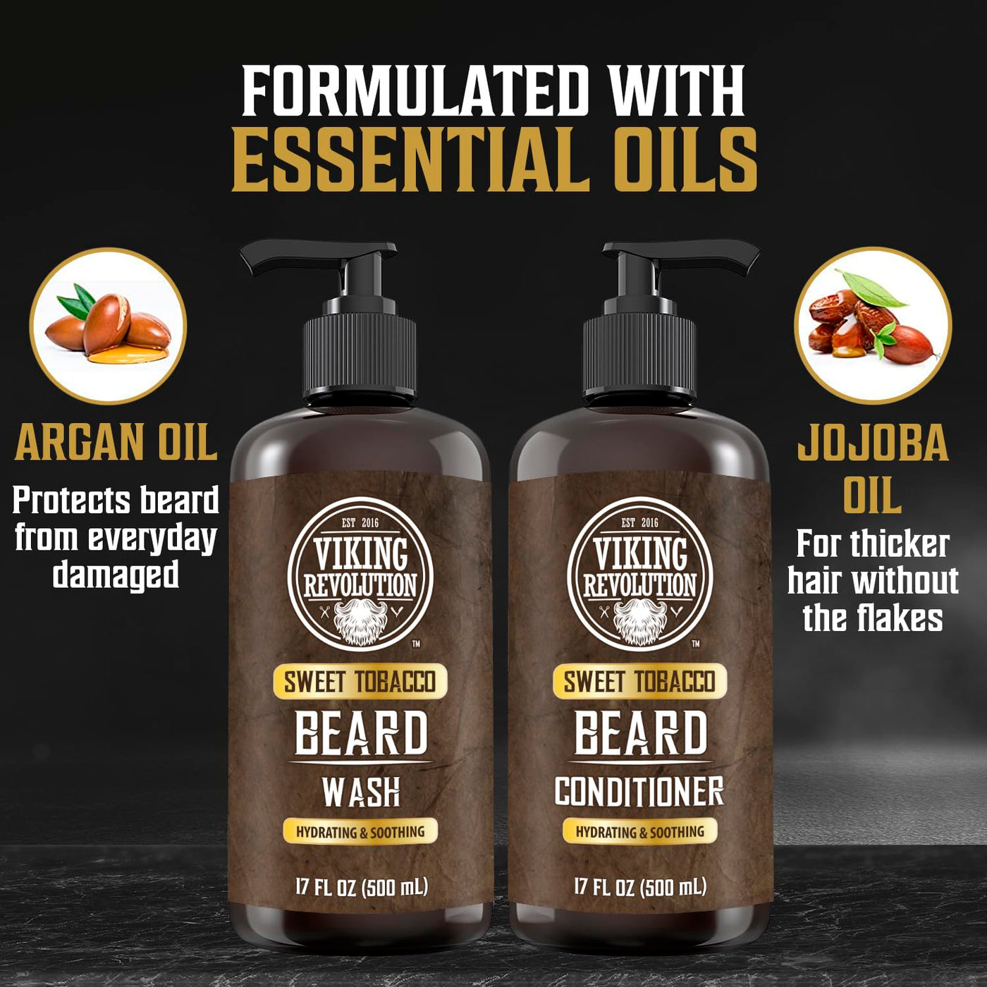 Viking Revolution - Set de lavado y acondicionador para barba - Tab...