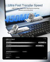 GARMESE 64GB Unidad Flash SSD-Grade USB C Hasta 450MB\/s USB 3.2 Un...