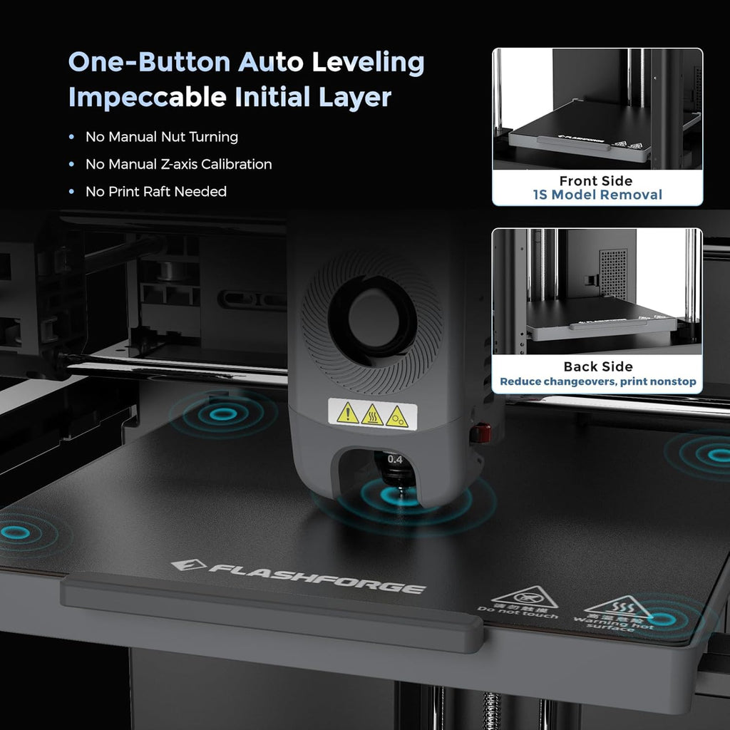 FLASHFORGE Impresora 3D Adventurer 5M con nivelación totalmente automática, impresión de alta velocidad máxima de 23.622 in/s, extrusora directa de 536.0 °F con boquilla desmontable 3S, estructura totalmente metálica CoreXY, tamaño de impresión