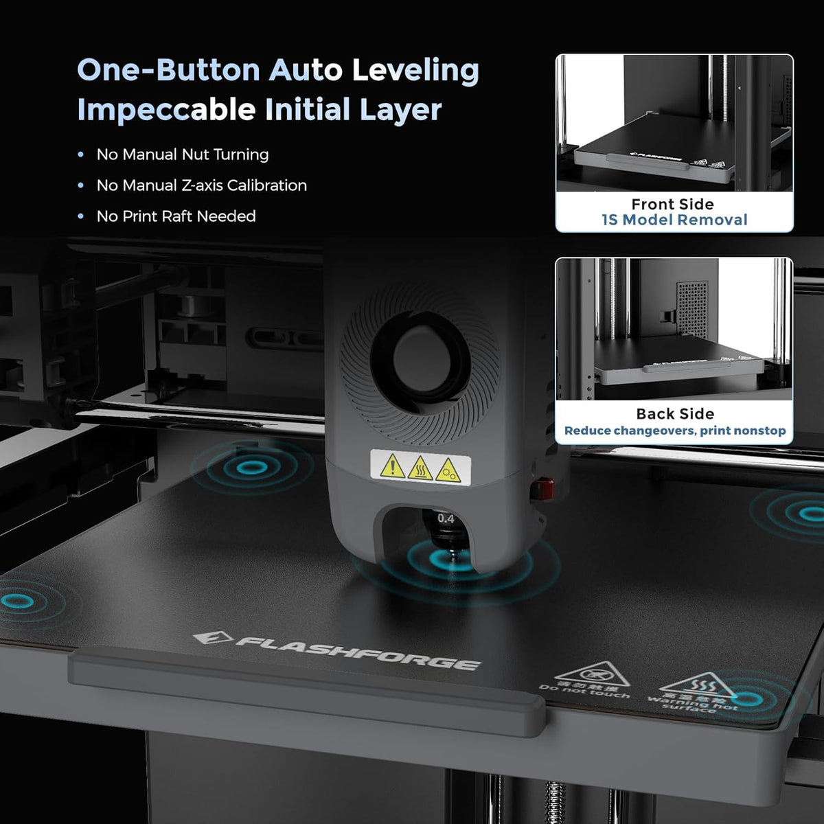 FLASHFORGE Impresora 3D Adventurer 5M con nivelación totalmente automática, impresión de alta velocidad máxima de 23.622 in/s, extrusora directa de 536.0 °F con boquilla desmontable 3S, estructura totalmente metálica CoreXY, tamaño de impresión