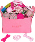 Beiker 20 Pack Pink Puppy Chew Toys, Dog Teething Toys para Puppies