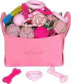 Beiker 20 Pack Pink Puppy Chew Toys, Dog Teething Toys para Puppies