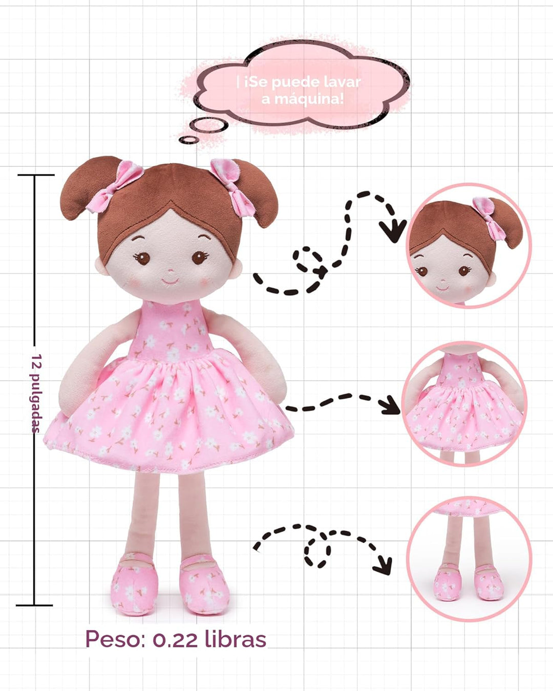 LeyaDoll Juguetes suaves para bebé (12 pulgadas), mi primera muñeca...