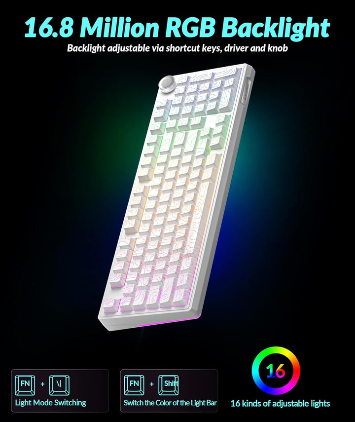 SOLAKAKA KI99 Pro 96% Teclado Mecánico Inalámbrico, Teclado RGB par...