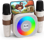 Máquina de karaoke para niños con 2 micrófonos inalámbricos, altavoz Bluetooth