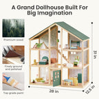 Tiny Land Casa de muñecas de madera para niñas - Casa de muñecas de madera