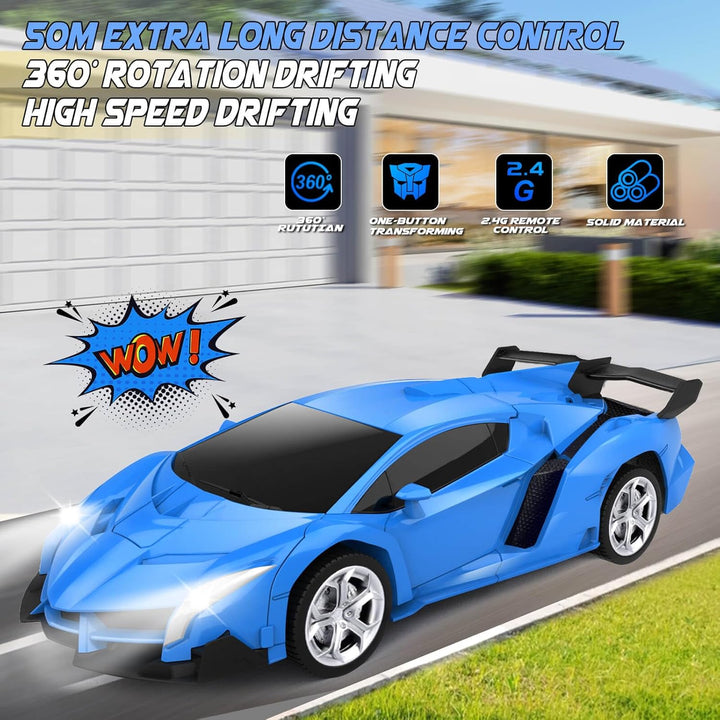 Britik Transform - Coche de juguete a control remoto para niños de...