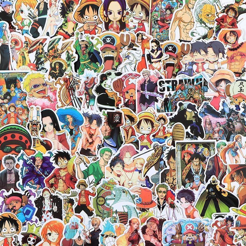 120 piezas de calcomanías de One Piece de dibujos animados