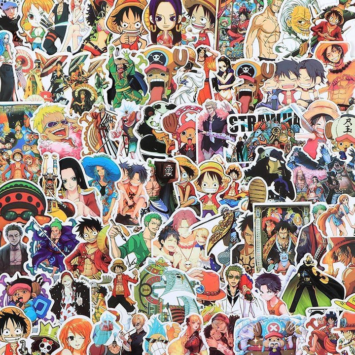 120 piezas de calcomanías de One Piece de dibujos animados