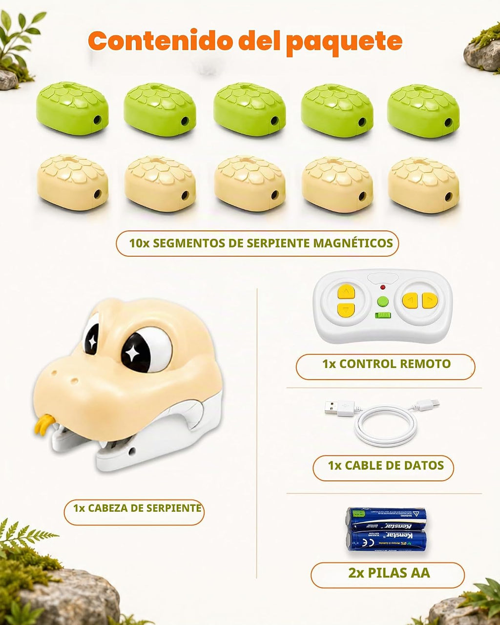 Juguete de serpiente de control remoto para niños, juego de