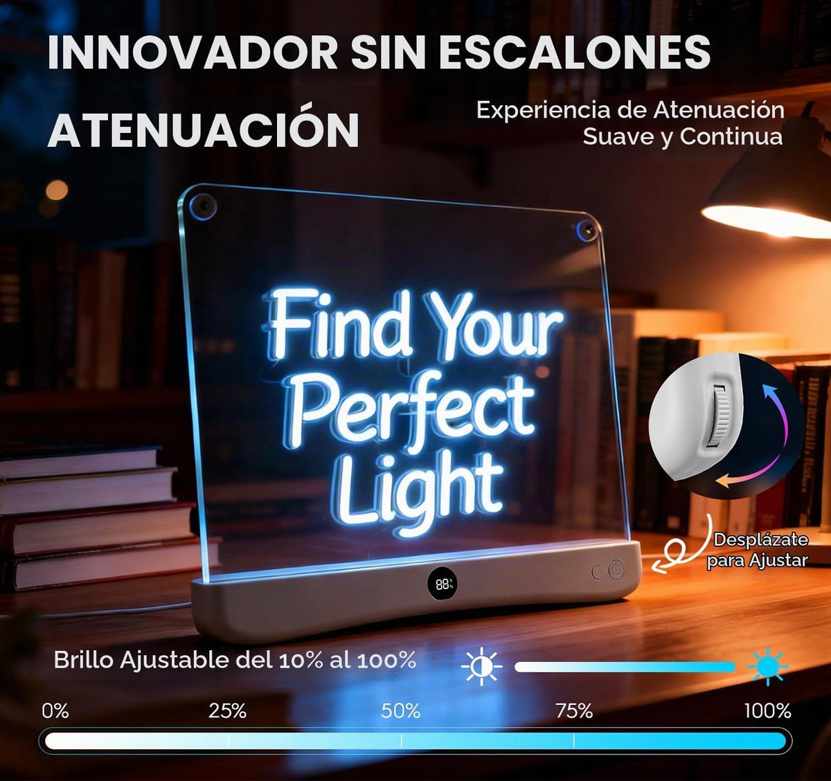 Tablero de dibujo recargable de 16" LED con atenuación continua