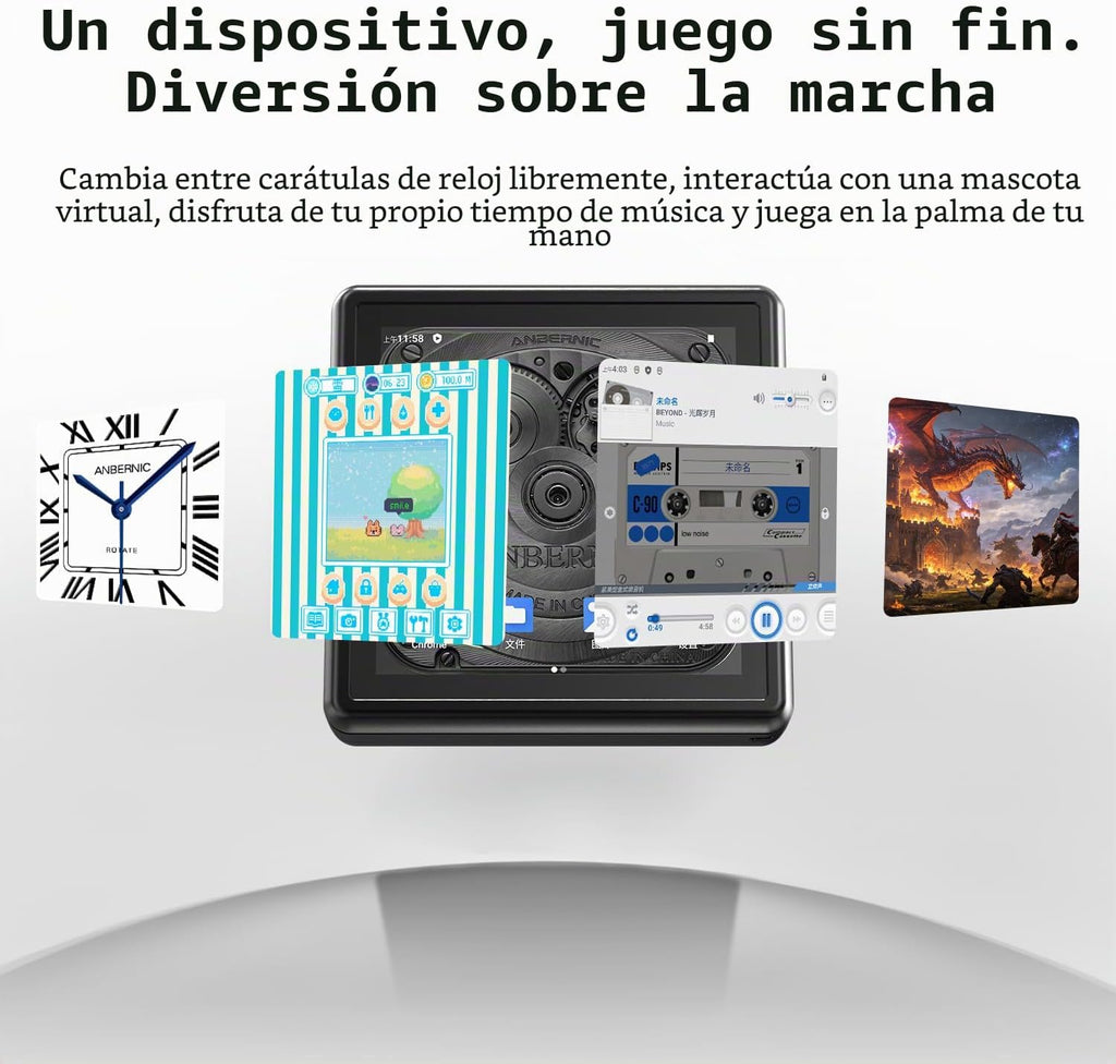 RG Rotate - Consola de juegos de mano retro, pantalla giratoria de 3.5 pulgadas, reproductor portátil Android, chip Unisoc T618 de 3 GB+32 GB, batería de 2000 mAh, aleación de aluminio + plástico
