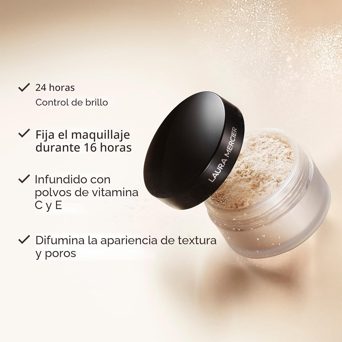 Laura Mercier Polvo de ajuste suelto translúcido, control de brillo...
