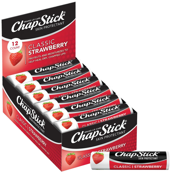 ChapStick Tubos de bálsamo labial de fresa clásica, cuidado de labi...