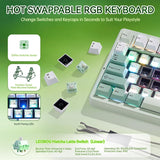 Aula Nova75 - Teclado mecánico cremoso para juegos de 8000 mAh, dis...